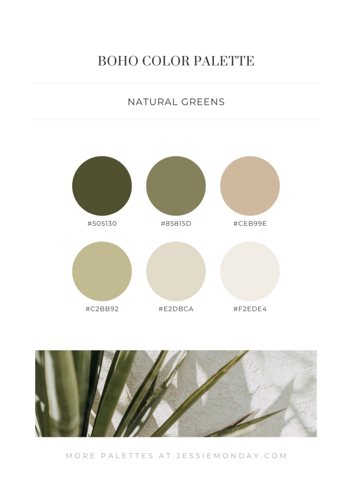 green boho color palette