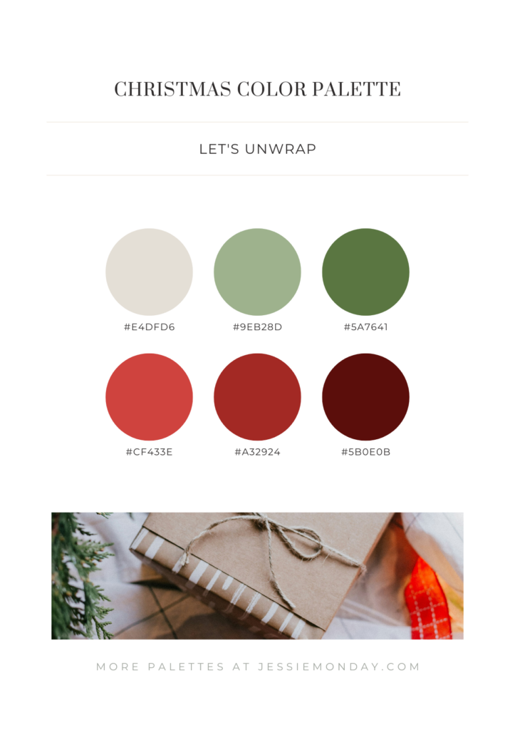 green and red christmas color palette