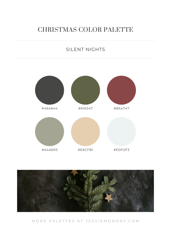 moody christmas color palette